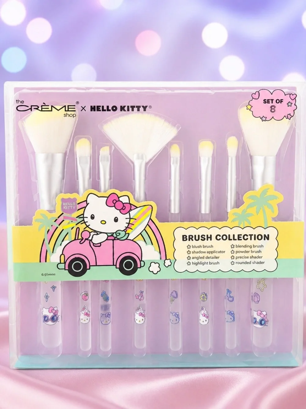 The Crème Shop x Hello Kitty 8 Pc Makeup Brush Set Pink New in Box